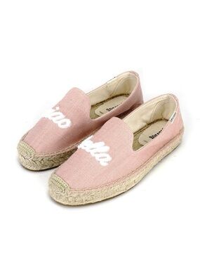 Soludos Ciao Bella Smoking Slippers Espadrilles Dusty Rose Pink Linen Flats 7